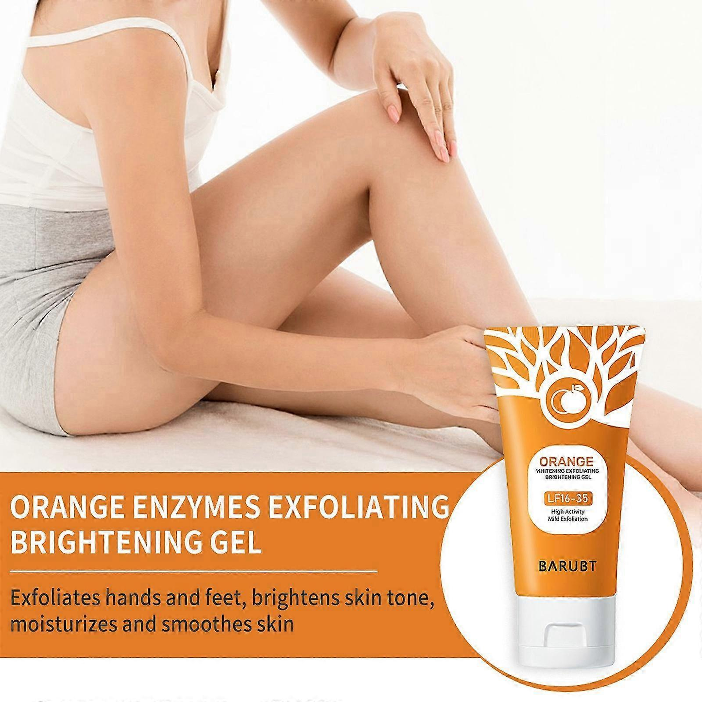 ⚡LIMITED TIME OFFER💖50g Natural Orange Enzyme Exfoliating Gel for Face & Body Scrub