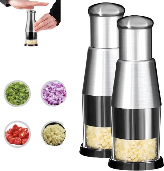 💕Today's Special $19.99! 🧄Multi-Functional Garlic Press for Mincing Garlic- Stainless Steel (2Pcs)