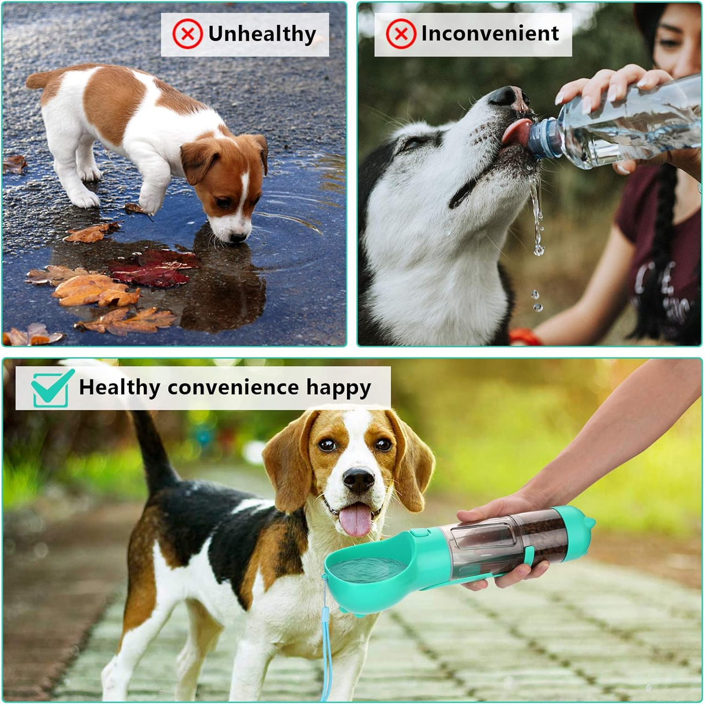 🐱Special price $19.99!🐈Portable Pet Travel Dispenser with Drinking Bowl, Dog Cats Poop Bags Shovel