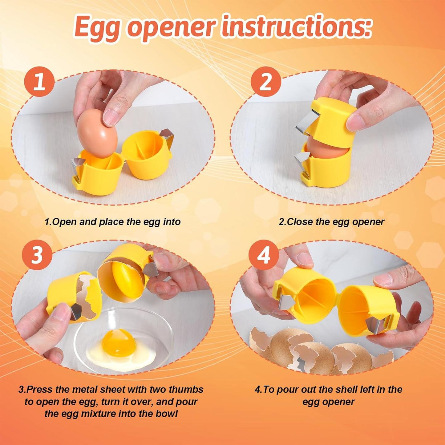 💥Special price $19.99!🔥🔥🔥Universal Stainless Steel Egg Peeler for Hard Boiled Eggs and Raw