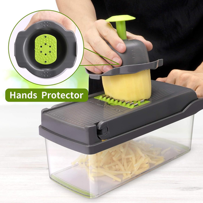 💥Last Day $29.99!🥗Multifunctional 13-in-1 Food Choppers Onion Chopper Vegetable Slicer Cutter Dicer Veggie chopper with 8 Blades