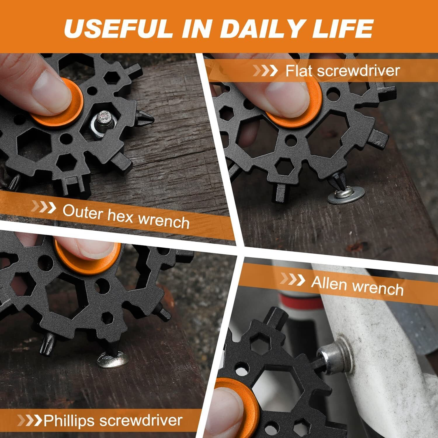 Snowflake Multi-Tool & Fidget Spinner, for Outdoor, Travel, Camping
