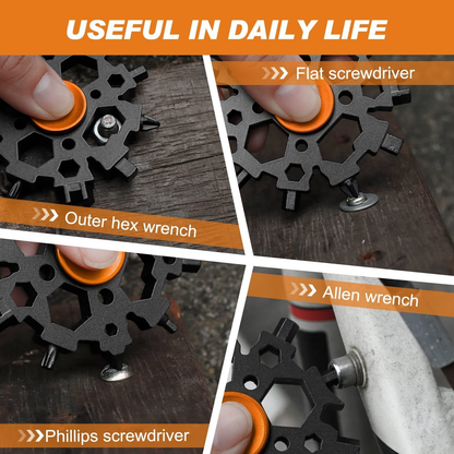 Snowflake Multi-Tool & Fidget Spinner, for Outdoor, Travel, Camping