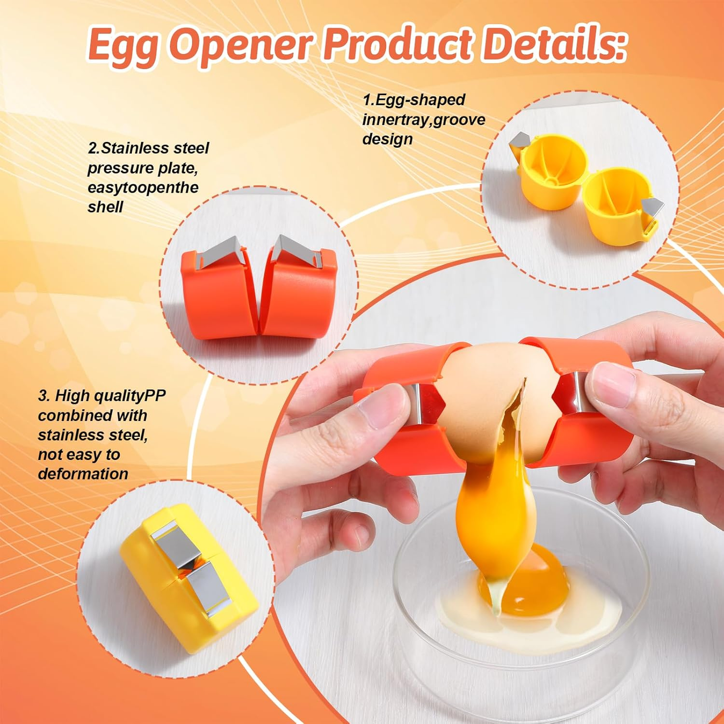 💥Special price $19.99!🔥🔥🔥Universal Stainless Steel Egg Peeler for Hard Boiled Eggs and Raw
