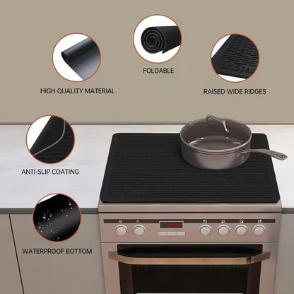 Heat-Resistant Silicone Stove Cover Mat & Utensils