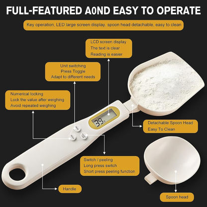 ⚡Clearance price of $19.99!💕3T6B Digital Spoon Scale Electronic Measuring Spoon with 2 Replaceable Spoons
