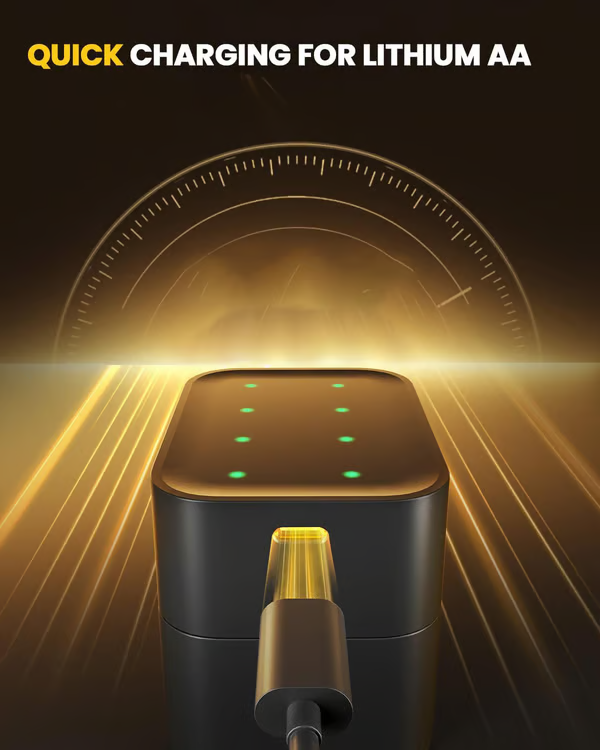 🔋AA/AAA Lithium Battery Smart Charging Case