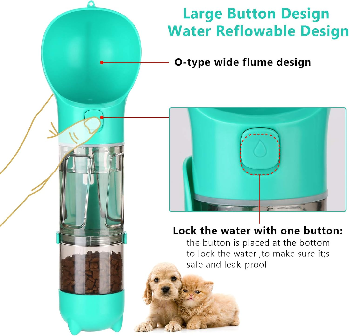 🐱Special price $19.99!🐈Portable Pet Travel Dispenser with Drinking Bowl, Dog Cats Poop Bags Shovel