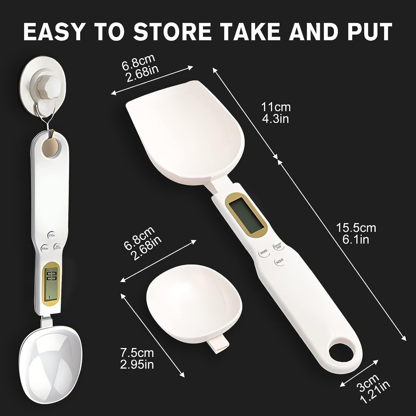 ⚡Clearance price of $19.99!💕3T6B Digital Spoon Scale Electronic Measuring Spoon with 2 Replaceable Spoons